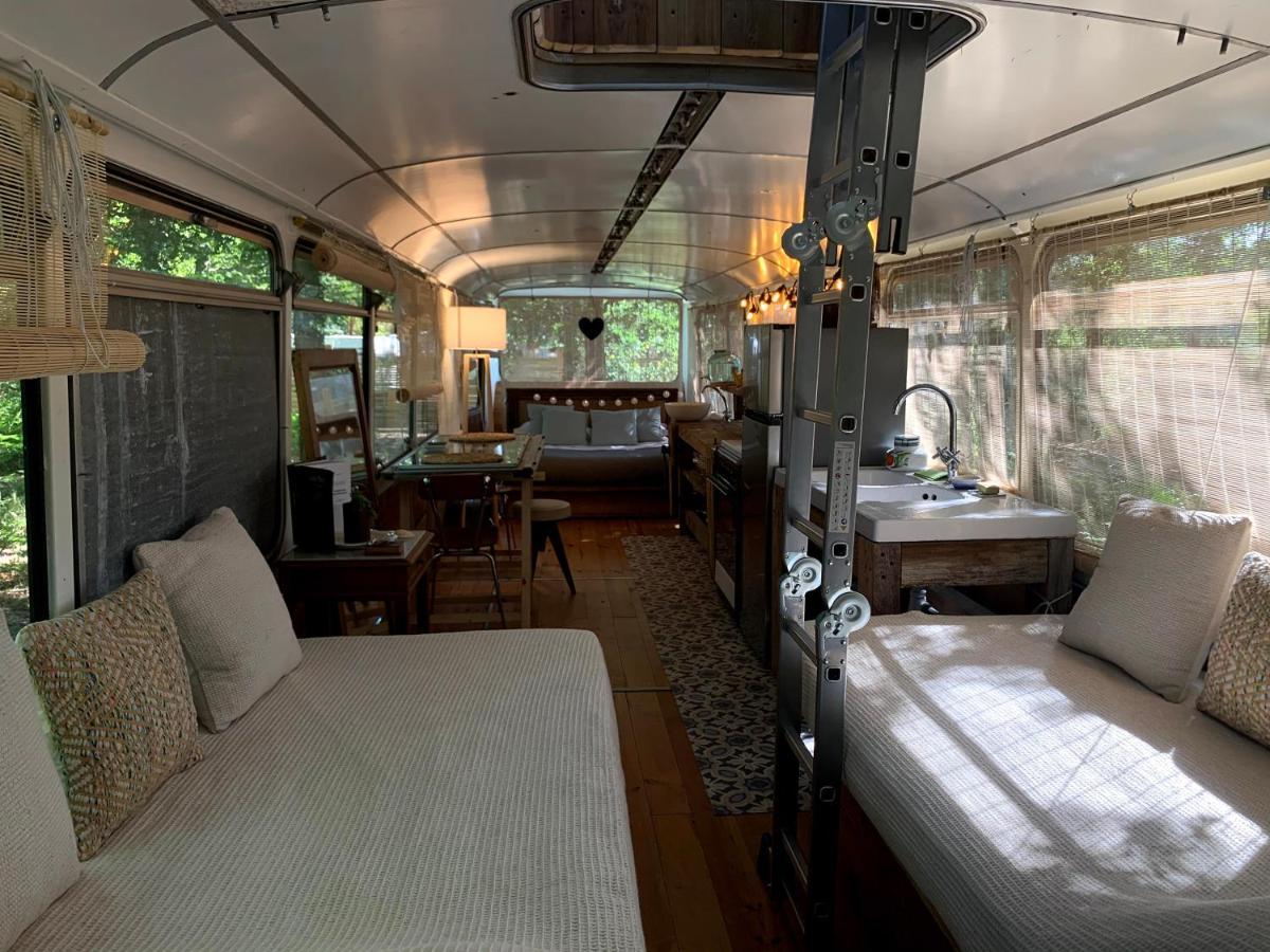 Magic Roof Top Bus With Big Bath In The Tree Forest! Mimizan-Plage Eksteriør bilde