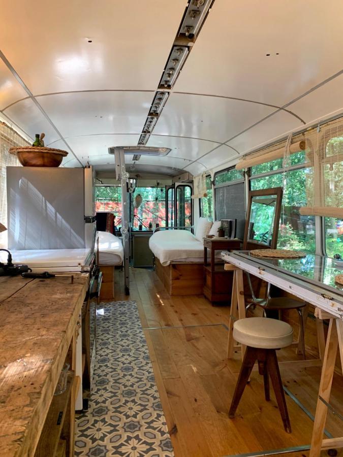 Magic Roof Top Bus With Big Bath In The Tree Forest! Mimizan-Plage Eksteriør bilde